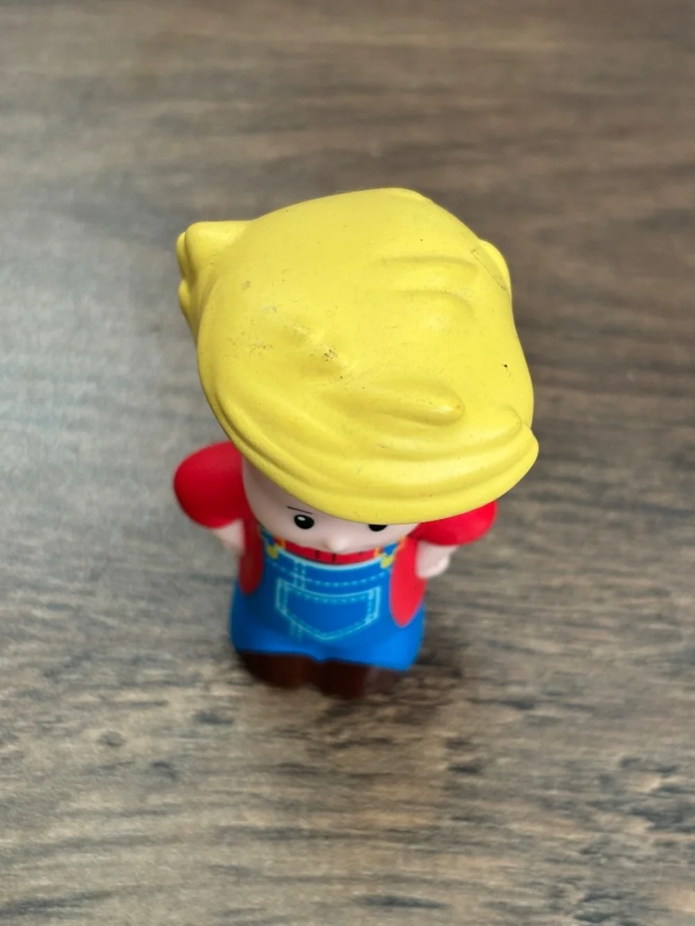 Fisher Price Little People Eddie Farmer Red Blue Overalls Barnyard Figure 2012